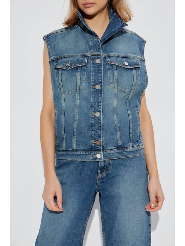 Alaïa Denim Vest, Women's, Blue - ALAIA - BALAAN 3