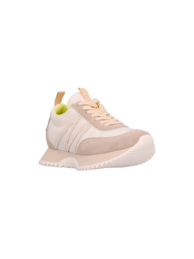 Women's Pacey Nylon Suede Leather Low Top Sneakers White Beige - MONCLER - BALAAN 3