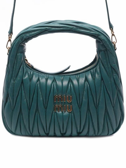 Wander Materasse Nappa Leather Mini Hobo Tote Bag Lagoon Blue - MIU MIU - BALAAN 2