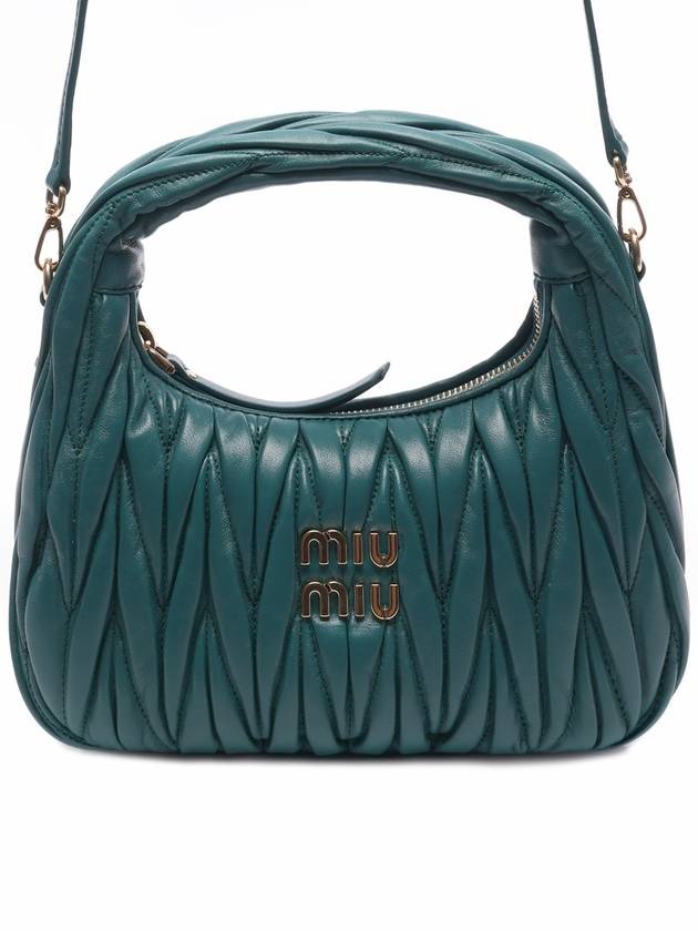 Wander Materasse Nappa Leather Mini Hobo Tote Bag Lagoon Blue - MIU MIU - BALAAN 3