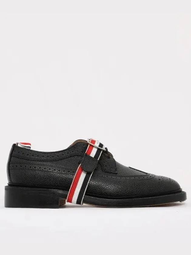 Men's Classic Long Wingtip Striped Brogue Black - THOM BROWNE - BALAAN 2