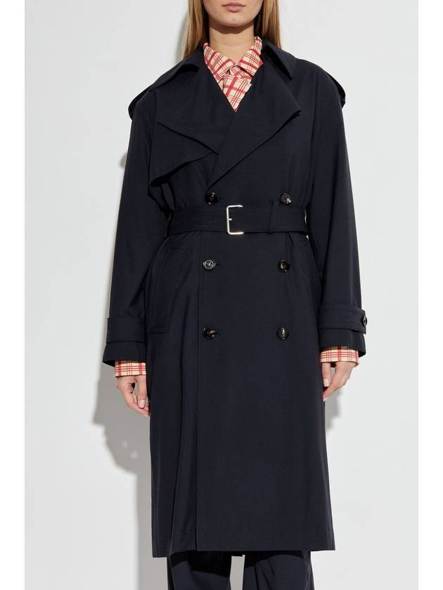 Fine wool trench coat midnight blue - BOTTEGA VENETA - BALAAN 4