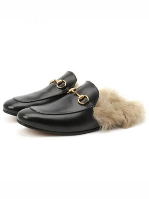 Prince Town Fur Leather Bloafers Black - GUCCI - BALAAN 2