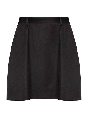 Wool Twill Large Mini H-Line Skirt Black - BALENCIAGA - BALAAN 1