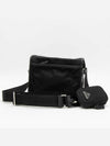 Re-Nylon Saffiano Leather Cross Bag Black - PRADA - BALAAN 4