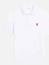 Heart Logo Polo Shirt White - AMI - BALAAN 2