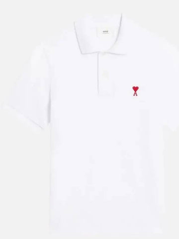 Men's Army Heart Logo White Polo Tshirt BFUPL001 760 100 - THOM BROWNE - BALAAN 1