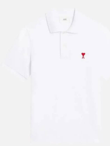 Men's Army Heart Logo White Polo Tshirt BFUPL001 760 100 - THOM BROWNE - BALAAN 1