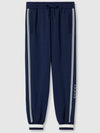 Logo Stripe Print Jogging Track Pants Midnight Blue - GUCCI - BALAAN 2