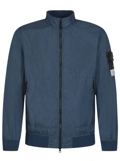 Garment Dyed Crinkle Reps Nylon Zip-up Jacket Blue - STONE ISLAND - BALAAN 2