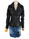 TARA AB012 BLA01 Biker leather jacket black - IRO - BALAAN 1