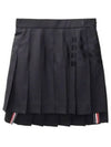4 Bar Plain Weave Mini Pleated Skirt Black - THOM BROWNE - BALAAN 2