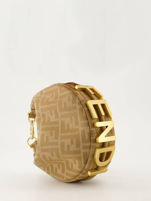 FF Jacquard Fabric Mini Cross Bag Beige - FENDI - BALAAN 3