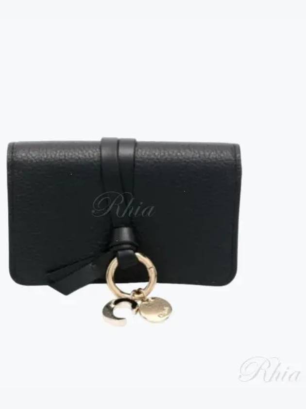 Alphabet Leather Flap Card Wallet Black - CHLOE - BALAAN 2