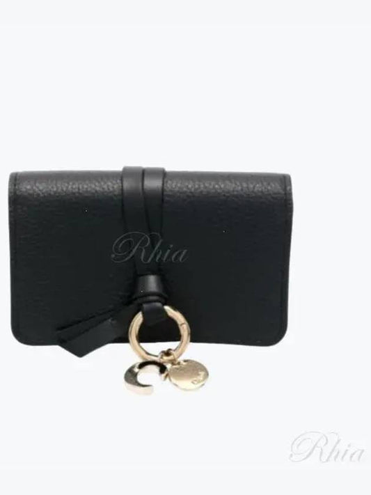 Alphabet Leather Flap Card Wallet Black - CHLOE - BALAAN 2