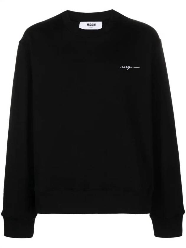 Embroidered Logo Sweatshirt Black - MSGM - BALAAN 1