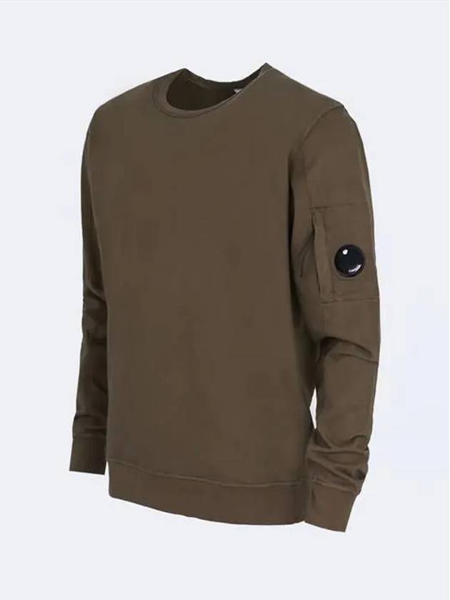 Men's Light Fleece Lens Wappen Sweatshirt Khaki - CP COMPANY - BALAAN 3