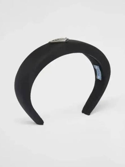 Re-Nylon Triangle Logo Hair Band Black - PRADA - BALAAN 2