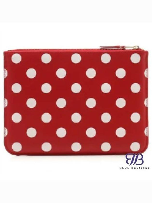 SA5100PD RED Polka Dot Print Pouch - COMME DES GARCONS - BALAAN 1