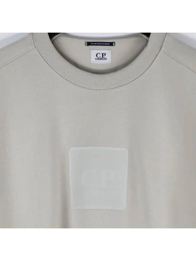 Square Logo Patch Sweatshirt Beige - CP COMPANY - BALAAN 3