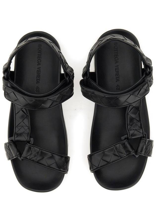 Trip Intrecciato Leather Sandals Black - BOTTEGA VENETA - BALAAN 7