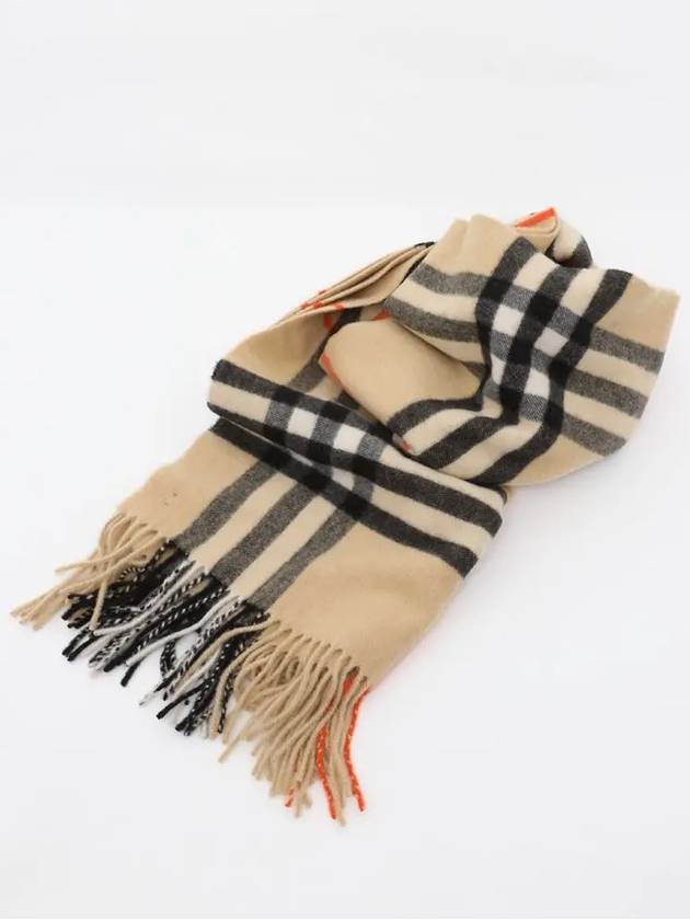 Wide Check Cashmere Scarf Beige - BURBERRY - BALAAN 4