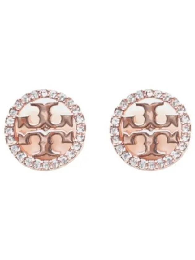 crystal logo circle stud earrings - TORY BURCH - BALAAN 1