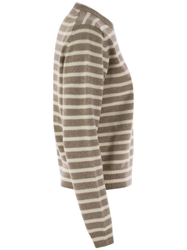 Sparkling & Dazzling striped cashmere and wool sweater - BRUNELLO CUCINELLI - BALAAN 3