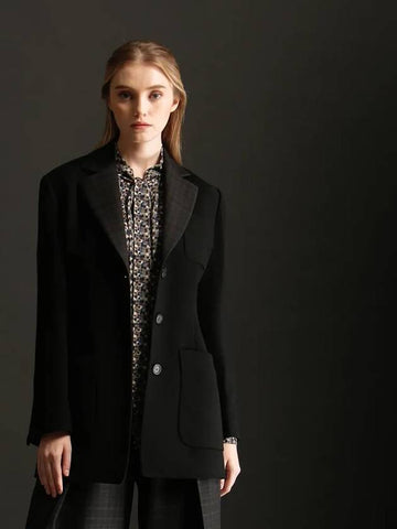 Check Collar Single Jacket Black - RS9SEOUL - BALAAN 1