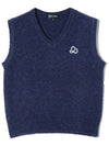 V-neck women’s knit vest NAVY - 20THHOLE - BALAAN 1