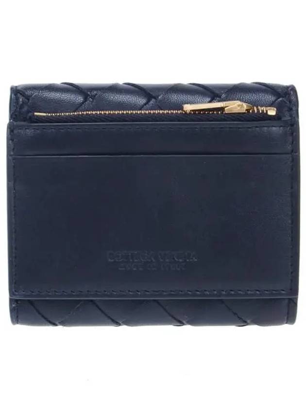 Intrecciato Trifold Half Wallet Navy - BOTTEGA VENETA - BALAAN 4