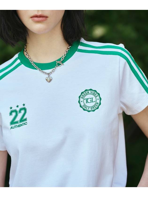 5 22-day delivery _SOCCER FOOTBALL DOUBLE TAPE SHORT SLEEVE T_WHITE BLACK - THE GREEN LAB - BALAAN 8