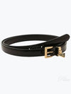 Triangle Logo Buckle Leather Belt Black - PRADA - BALAAN 2