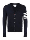 Men's Sustainable Classic Diagonal Wool Cardigan Navy - THOM BROWNE - BALAAN 2