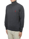 Heart Logo Wool Turtleneck Grey - AMI - BALAAN 3