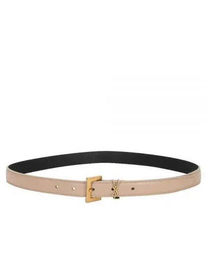 Monogram Square Leather Belt Beige - SAINT LAURENT - BALAAN 2