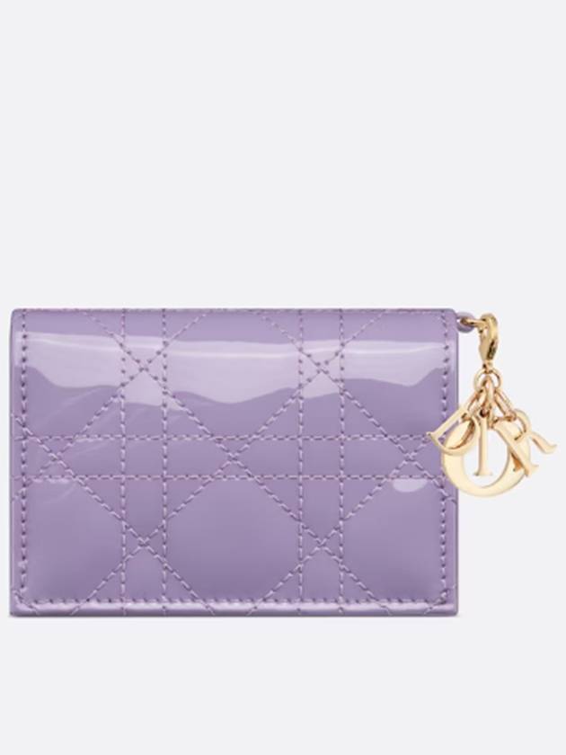 Lady Cannage Patent Calfskin Flap Card Wallet Lilac - DIOR - BALAAN 6