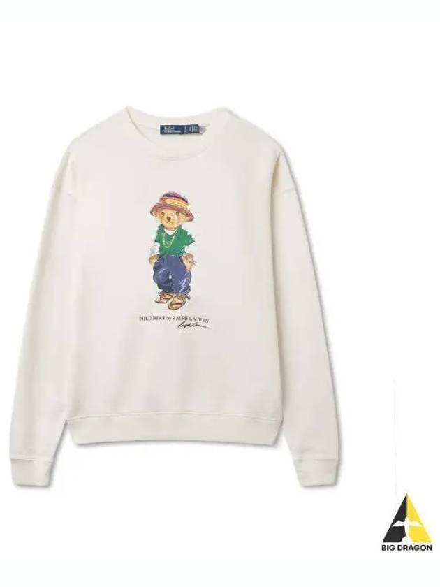 W Polo Bear Lightweight Fleece Crew Neck Natural - POLO RALPH LAUREN - BALAAN 1