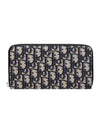 Oblique Jacquard Zipper Long Wallet Black Beige - DIOR - BALAAN 2