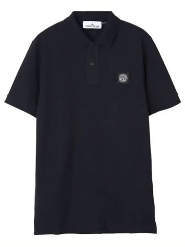 Stretch cotton pique short sleeve polo tee slim fit - STONE ISLAND - BALAAN 1