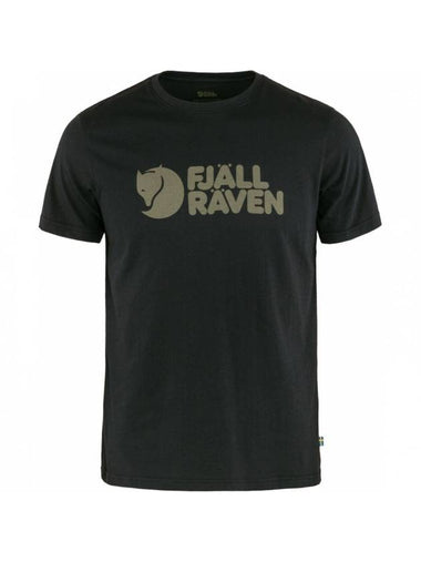 Logo Cotton Short Sleeve T Shirt Black - FJALL RAVEN - BALAAN 1