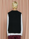 graphic knit vest black - UNALLOYED - BALAAN 4