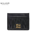 Matelasse Nappa Leather Card Wallet Black - MIU MIU - BALAAN 2