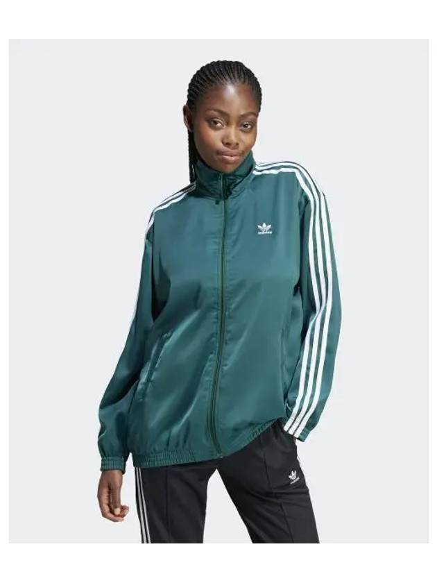 Loose Satin Track Jacket Green - ADIDAS - BALAAN 2