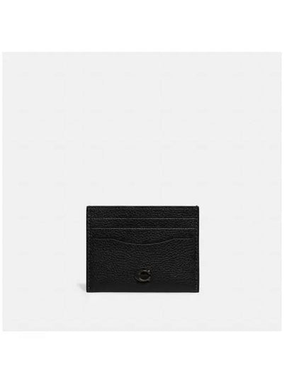 Logo Leather Card Wallet Black - COACH - BALAAN 2