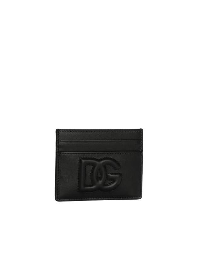 logo leather card wallet black - DOLCE&GABBANA - BALAAN 3