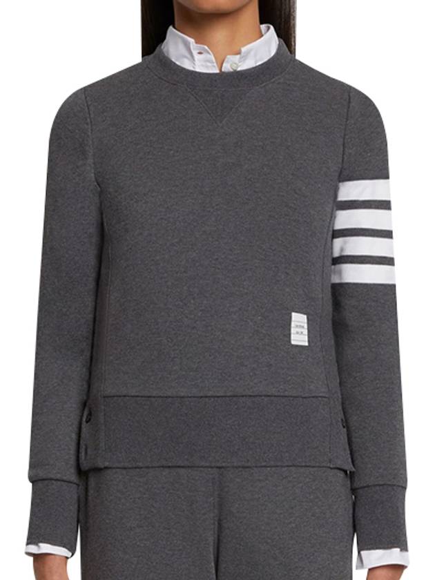 Engineered 4 Bar Stripe Loopback Jersey Knit Crewneck Sweatshirt Dark Grey - THOM BROWNE - BALAAN 2