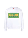 Paris Logo Patch Print Round Neck Cotton Sweatshirt White - KENZO - BALAAN 2