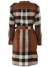 Check Tie Waist Shirt Midi Dress Brown - BURBERRY - BALAAN 4