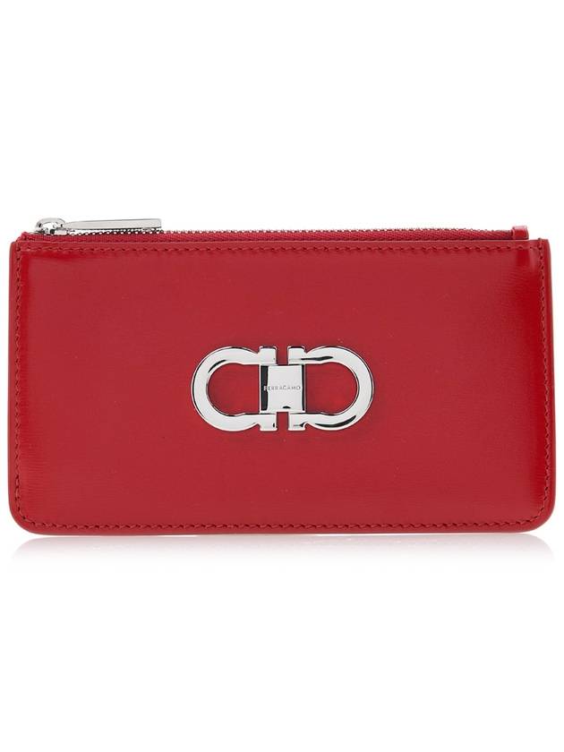 Women's Gancini Card Holder 22 0629 FLAME RED 0770867 - SALVATORE FERRAGAMO - BALAAN 1